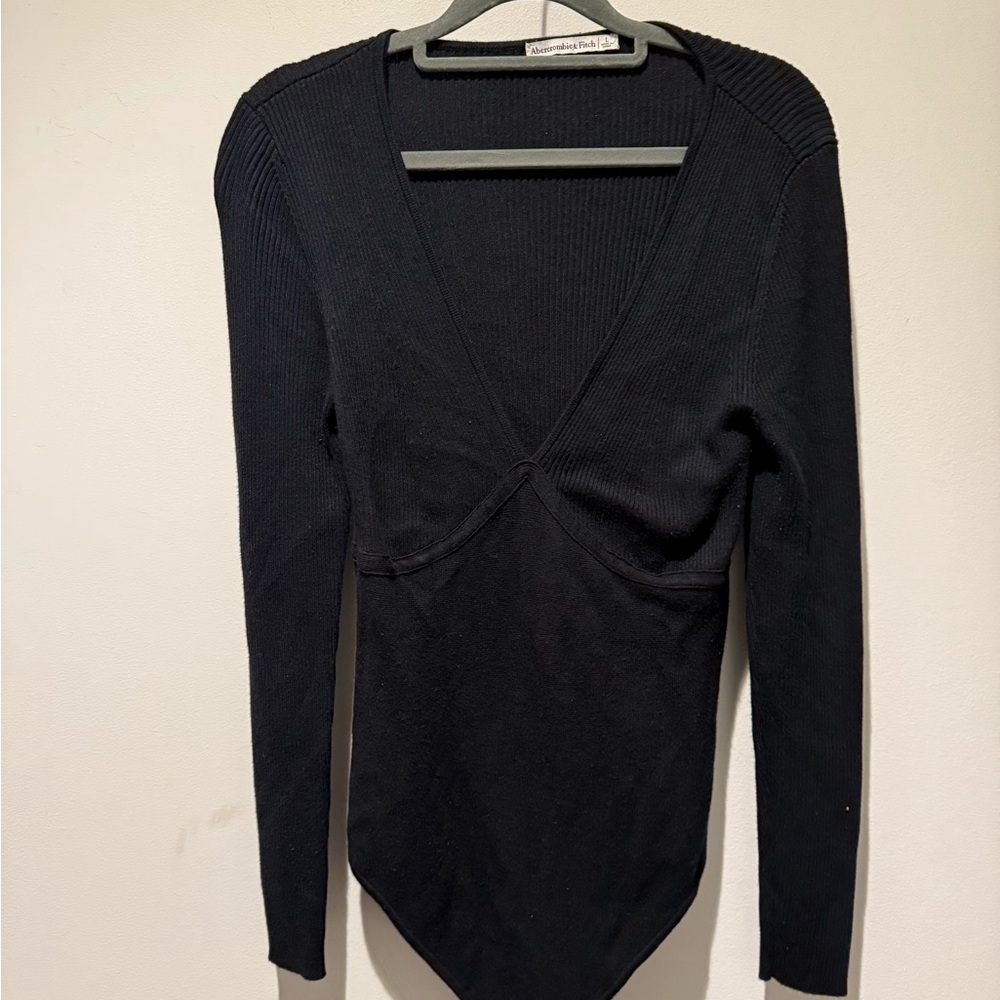 Abercrombie & Fitch Black Ribbed Bodysuit